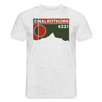 Zinalrothorn High Tour Mountain Tour Souvenir Souvenir - T-shirt homme - gris chiné - Devant - AI Model Male 178 dark (178cm)