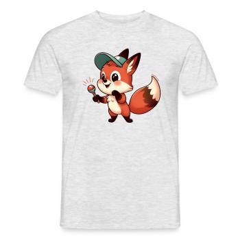 FOX 4 - Männer T-Shirt - Grau meliert - Vorne - AI Model Male 178 dark (178cm)
