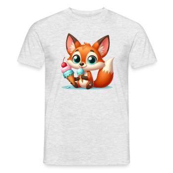 FOX 8 - Männer T-Shirt - Grau meliert - Vorne - AI Model Male 178 dark (178cm)