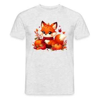 Fuchs Herbst 2 - Männer T-Shirt - Grau meliert - Vorne - AI Model Male 178 dark (178cm)