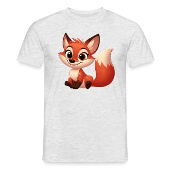 Fuchs - Männer T-Shirt - Grau meliert - Vorne - AI Model Male 178 dark (178cm)