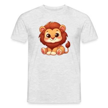 Petit Lion Mignon - T-shirt homme - gris chiné - Devant - AI Model Male 178 dark (178cm)