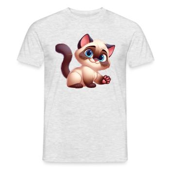 Siamesisch 18 - Männer T-Shirt - Grau meliert - Vorne - AI Model Male 178 dark (178cm)