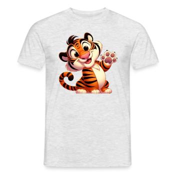 Tiger 7 - Men's T-Shirt - heather grey - Front - AI Model Male 178 dark (178cm)
