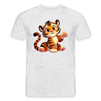 Tiger 6 - Men's T-Shirt - heather grey - Front - AI Model Male 178 dark (178cm)