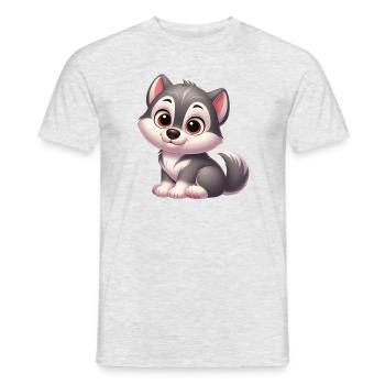 Wolf 13 - Männer T-Shirt - Grau meliert - Vorne - AI Model Male 178 dark (178cm)