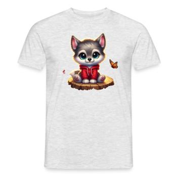 Wolf 10 - Männer T-Shirt - Grau meliert - Vorne - AI Model Male 178 dark (178cm)