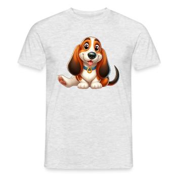 Basset 8 - Men's T-Shirt - heather grey - Front - AI Model Male 178 dark (178cm)