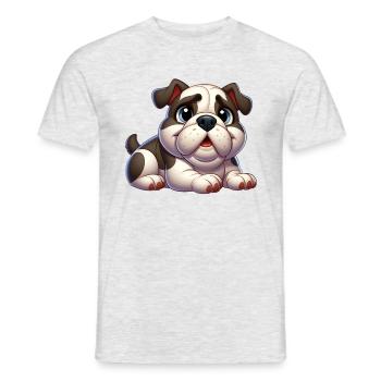 bouledogue anglais 3 - T-shirt homme - gris chiné - Devant - AI Model Male 178 dark (178cm)