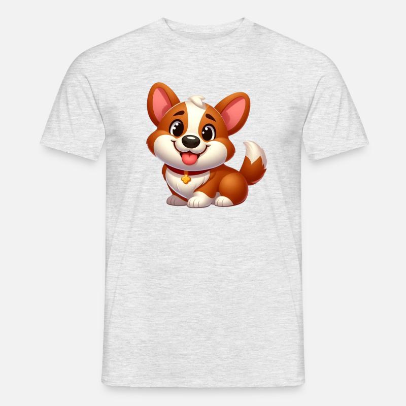 Corgi 12 - Männer T-Shirt - Grau meliert