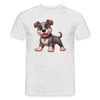Pitbull (Pitbull) - Männer T-Shirt - Grau meliert - Vorne - AI Model Male 178 dark (178cm)