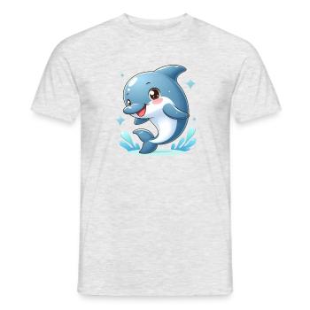 dauphin 3 - T-shirt homme - gris chiné - Devant - AI Model Male 178 dark (178cm)