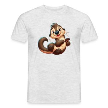 loutre 4 - T-shirt homme - gris chiné - Devant - AI Model Male 178 dark (178cm)