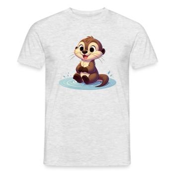 loutre 3 - T-shirt homme - gris chiné - Devant - AI Model Male 178 dark (178cm)