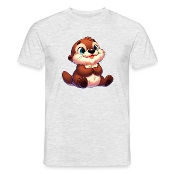 loutre 15 - T-shirt homme - gris chiné - Devant - AI Model Male 178 dark (178cm)