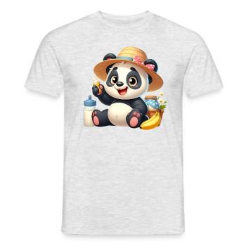 panda 6 - T-shirt homme - gris chiné - Devant - AI Model Male 178 dark (178cm)