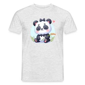 panda 12 - T-shirt homme - gris chiné - Devant - AI Model Male 178 dark (178cm)