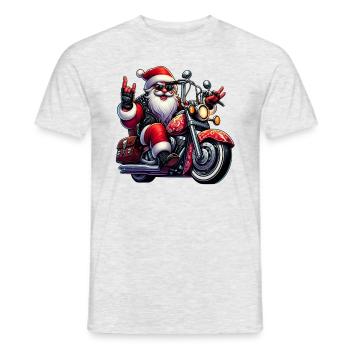 Santa Moto 3 - Men's T-Shirt - heather grey - Front - AI Model Male 178 dark (178cm)