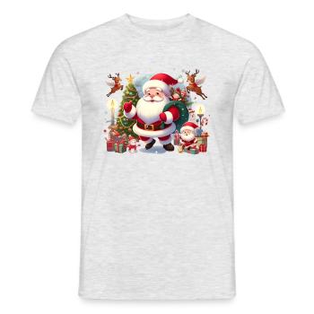 santa - T-shirt homme - gris chiné - Devant - AI Model Male 178 dark (178cm)