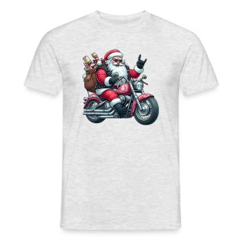 Santa Moto 5 - Men's T-Shirt - heather grey - Front - AI Model Male 178 dark (178cm)