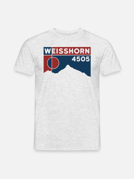 Weisshorn Wallis Hochtour Tour Andenken Souvenir - Männer T-Shirt - Grau meliert