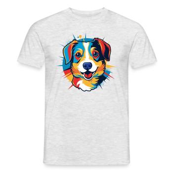 Chien Pop Art - T-shirt homme - gris chiné - Devant - AI Model Male 178 dark (178cm)