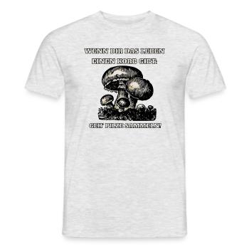 Geh Pilze sammeln Pilzsammler Geschenk Wald - Männer T-Shirt - Grau meliert - Vorne - AI Model Male 178 dark (178cm)