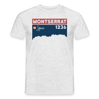 Montserrat Altitude Mountain Hiking Barcelona Gift - Men's T-Shirt - heather grey - Front - AI Model Male 178 dark (178cm)