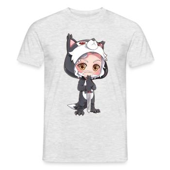 MOSBIES Schattenwolf Cosplay Schwert Geschenk - Männer T-Shirt - Grau meliert - Vorne - AI Model Male 178 dark (178cm)