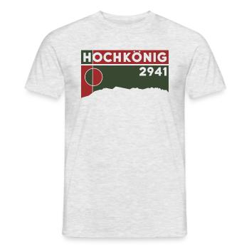 Hochkönig Höhe, randonnée, randonnée, via ferrata - T-shirt homme - gris chiné - Devant - AI Model Male 178 dark (178cm)