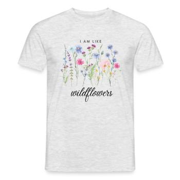 I AM LIKE wildflowers - Männer T-Shirt - Grau meliert - Vorne - AI Model Male 178 dark (178cm)