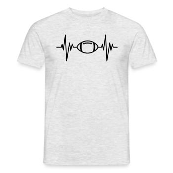 Rugby Ball Pulse - Men's T-Shirt - heather grey - Front - AI Model Male 178 dark (178cm)
