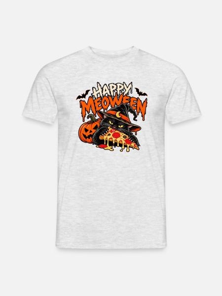 Happy Halloween - Männer T-Shirt - Grau meliert