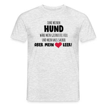 Empty heart without a dog - Men's T-Shirt - heather grey - Front - AI Model Male 178 dark (178cm)
