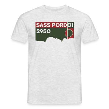 Sass Pordoi Pordoi Randonnée Sella Dolomites - T-shirt homme - gris chiné - Devant - AI Model Male 178 dark (178cm)