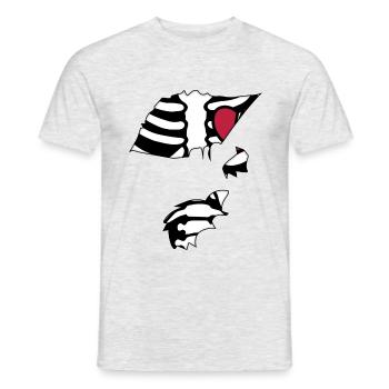 Skelett Skeleton Brust Rippen Horror Kostüm - Männer T-Shirt - Grau meliert - Vorne - AI Model Male 178 dark (178cm)