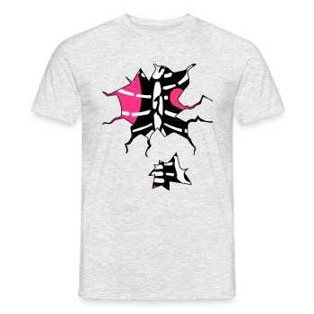 Skelett Skeleton Brust Rippen Horror Kostüm - Männer T-Shirt - Grau meliert - Vorne - AI Model Male 178 dark (178cm)