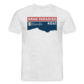 Guide d’escalade du Grand Paradis Ski Tour High Tour - T-shirt homme - gris chiné - Devant - AI Model Male 178 dark (178cm)