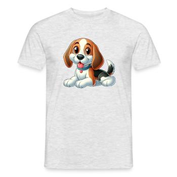 Beagle 3 - Männer T-Shirt - Grau meliert - Vorne - AI Model Male 178 dark (178cm)