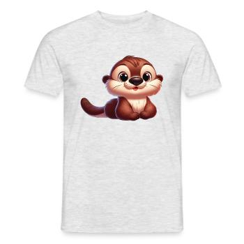 loutre 18 - T-shirt homme - gris chiné - Devant - AI Model Male 178 dark (178cm)