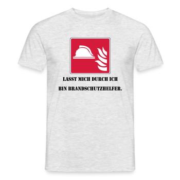 Lasst mich durch ich bin Brandschutzhelfer - Männer T-Shirt - Grau meliert - Vorne - AI Model Male 178 dark (178cm)