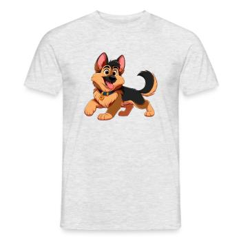 Deutscher Schäferhund 2 - Männer T-Shirt - Grau meliert - Vorne - AI Model Male 178 dark (178cm)