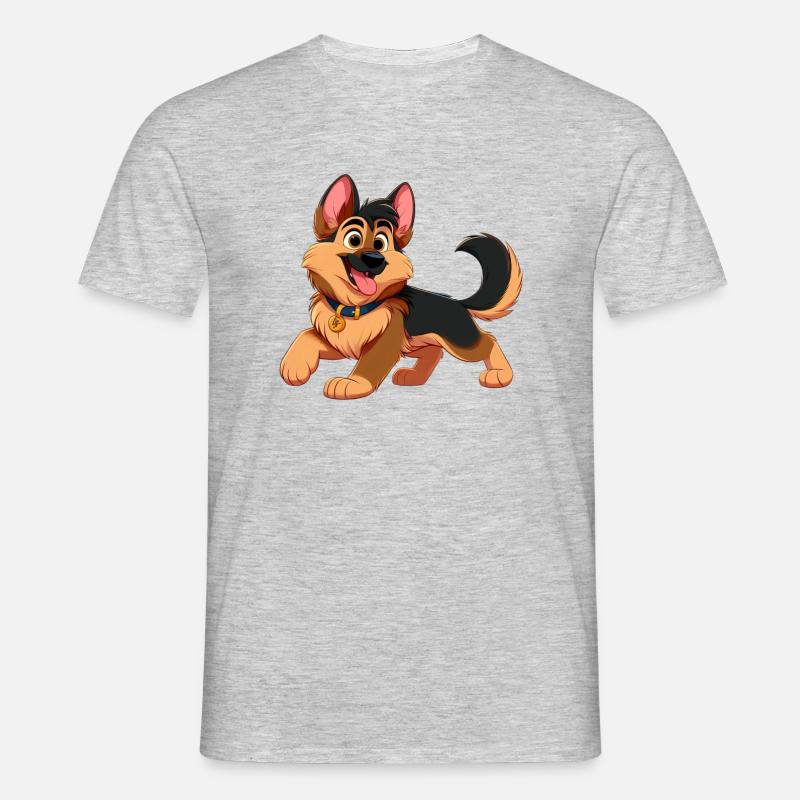 Deutscher Schäferhund 2 - Männer T-Shirt - Grau meliert