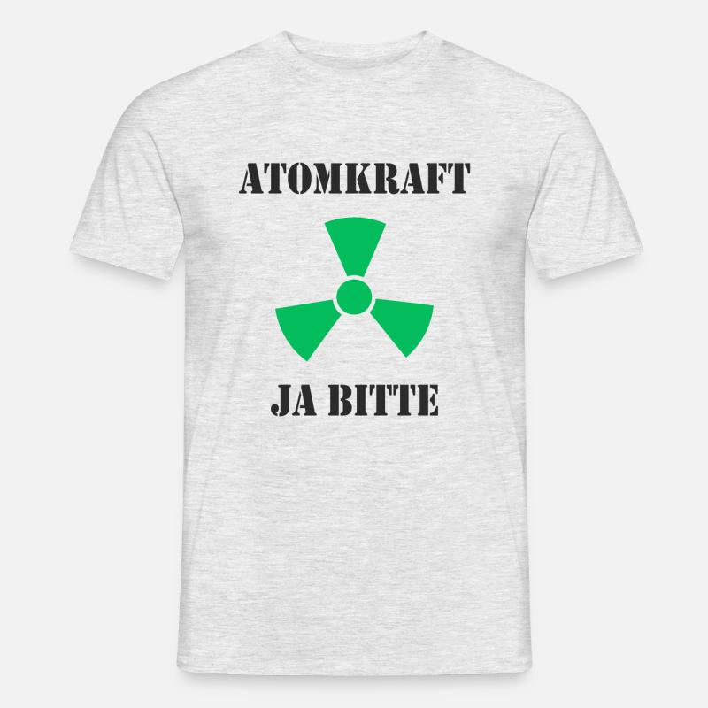 Atomkraft, Ja bitte - Männer T-Shirt - Grau meliert