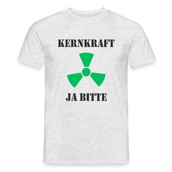 Kernkraft, Ja bitte - Männer T-Shirt - Grau meliert - Vorne - AI Model Male 178 dark (178cm)