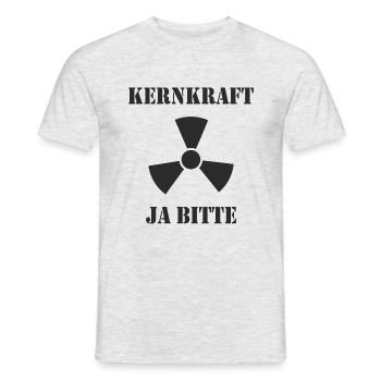 Kernkraft, Ja bitte - Männer T-Shirt - Grau meliert - Vorne - AI Model Male 178 dark (178cm)