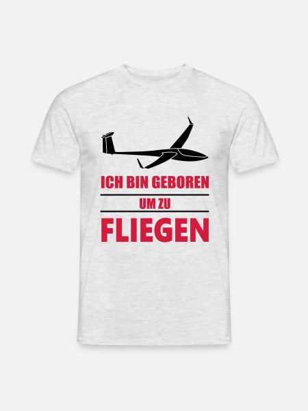 dg800_geborenumzufliegen_ - Männer T-Shirt - Grau meliert