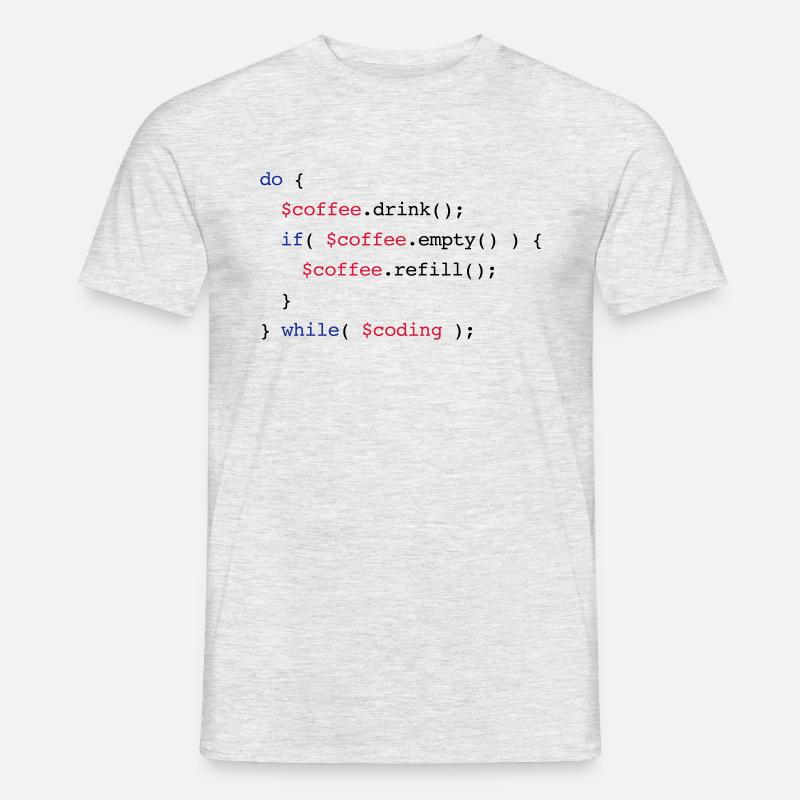 Code Coffee Refill Coding v2 - T-shirt homme - gris chiné