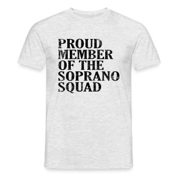 Fier membre de l’Escouade des Soprano noir - T-shirt homme - gris chiné - Devant - AI Model Male 178 dark (178cm)