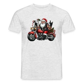 Santa Moto 4 - Men's T-Shirt - heather grey - Front - AI Model Male 178 dark (178cm)